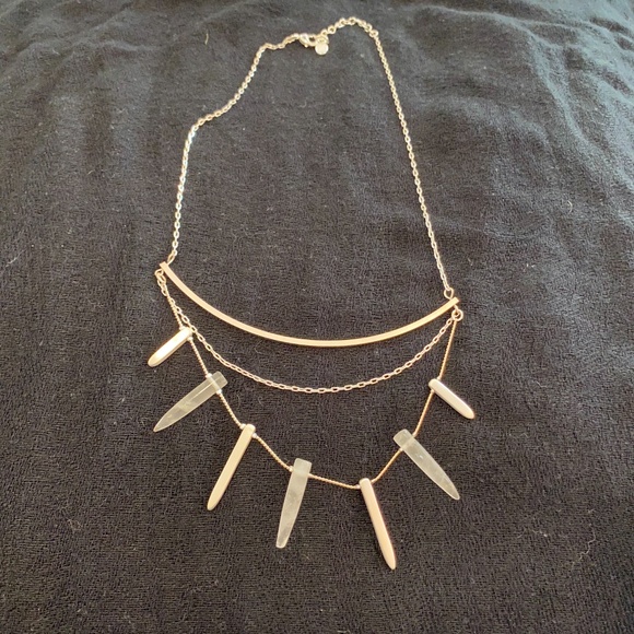 Jade & Jasper Brand Layered Silver Tone Crystal Necklace - Picture 4 of 7